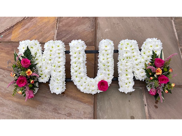 Mum flower letters for funeral in west midlands