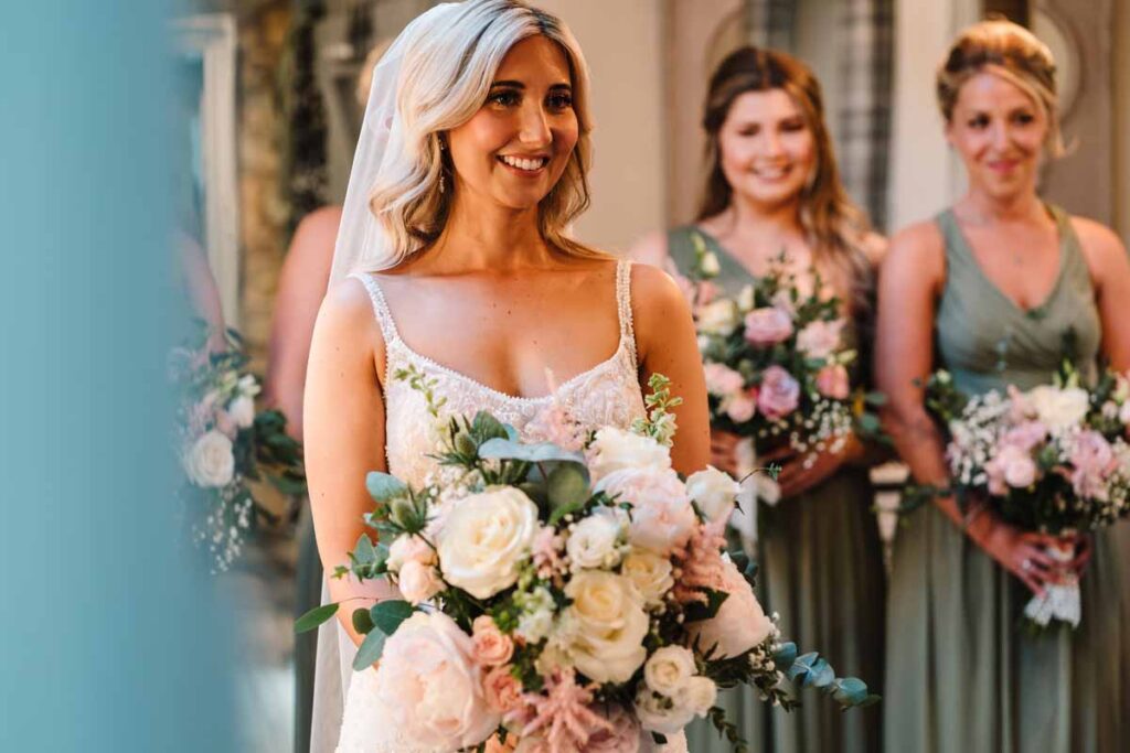 Wedding Bride with flowers from coventry based florist