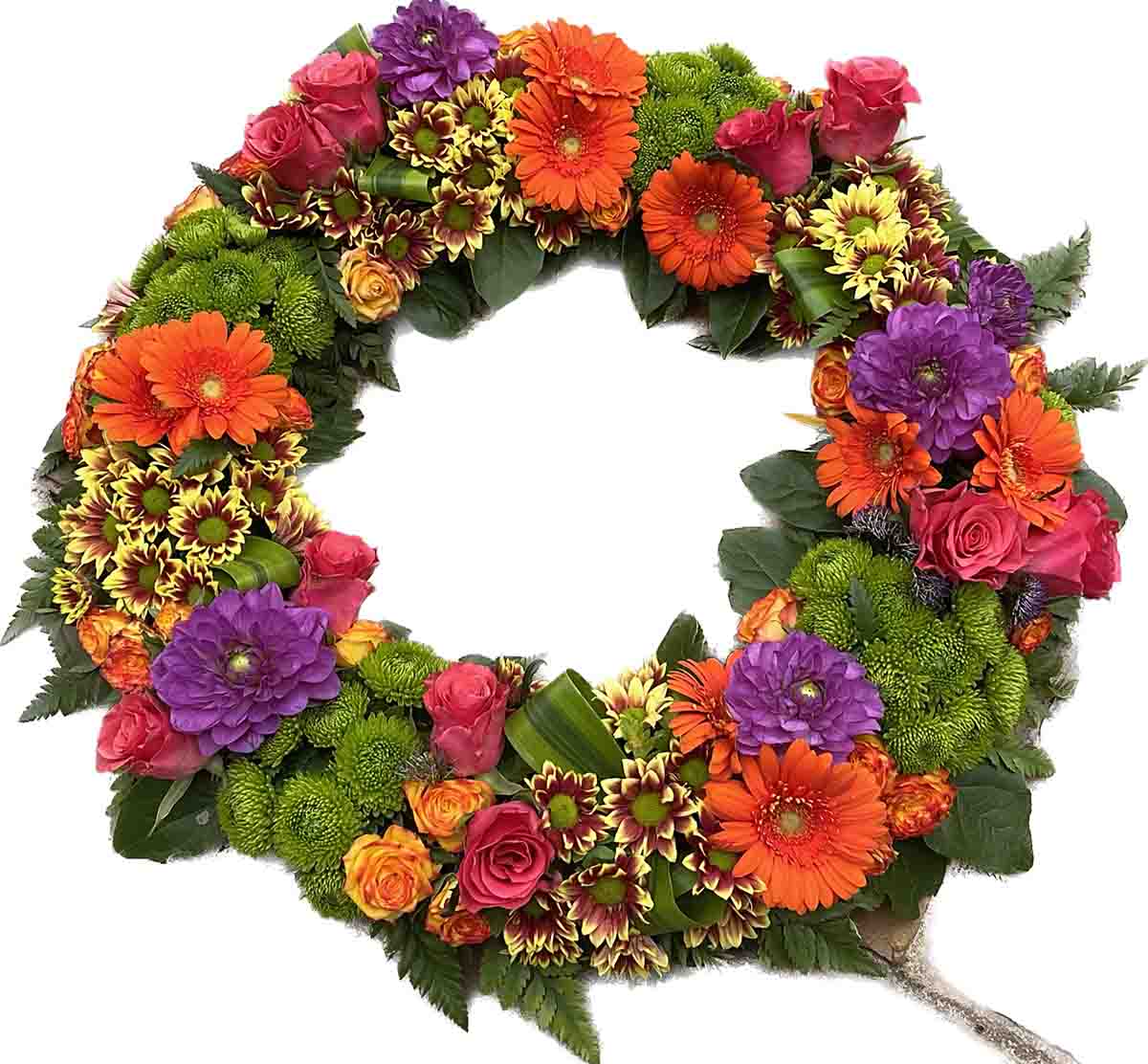 Orange, purple and green Wreath