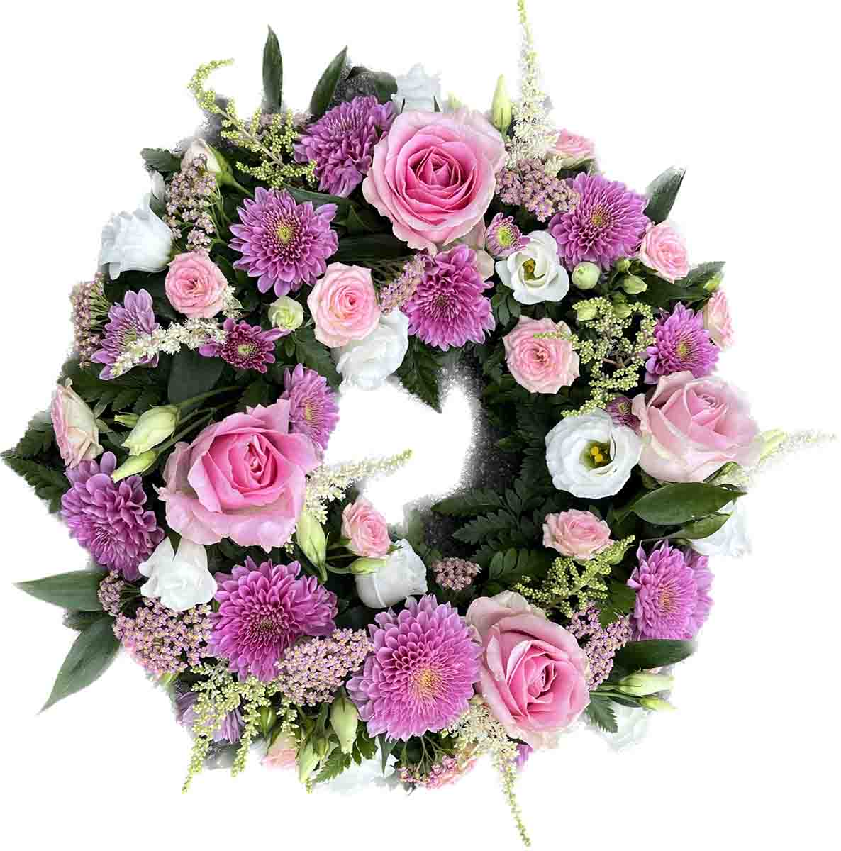Pink wreath for a funeral