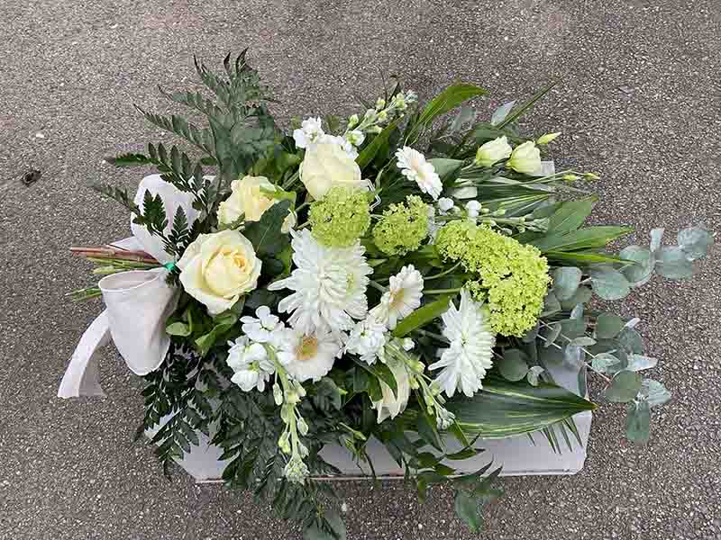 white spray by a florist in coventry