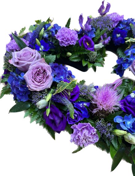 Purple and green floral arrangement