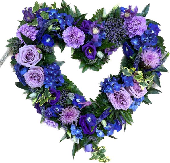 Purple and green flower heart