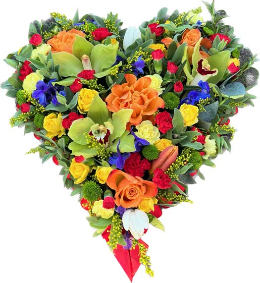 Multicoloured flower heart