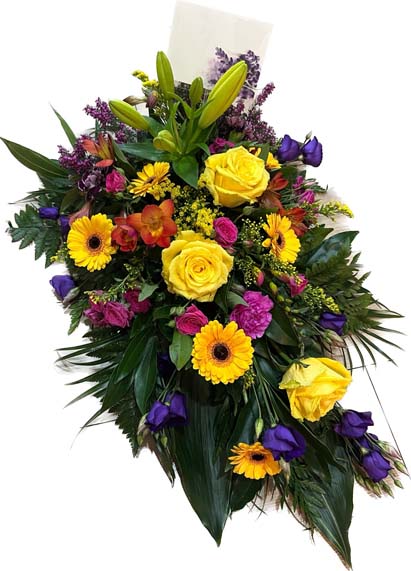 Bright flower spray for a funeral